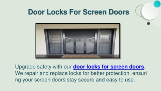 Door Locks For Screen Doors