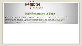 Hair Restoration in Pune