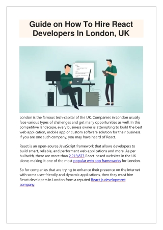Guide on How To Hire React Developers In London, UK