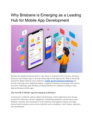Why Brisbane is Emerging as a Leading Hub for Mobile App Development