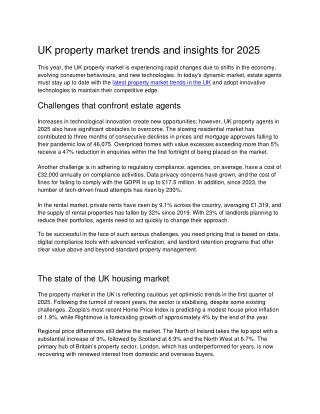 Sustainability and tech: Shaping the 2025 property market