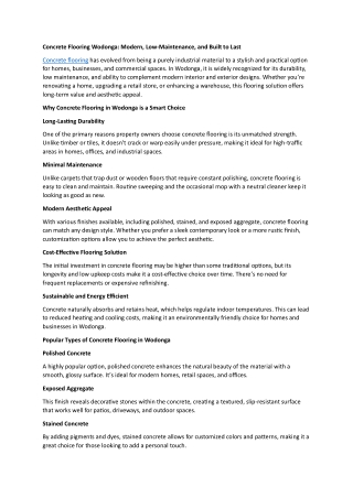 Concrete Flooring Wodonga