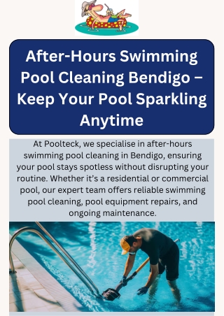 Expert After Hours Swimming Pool Cleaning Bendigo  Reliable Pool Repair & Care