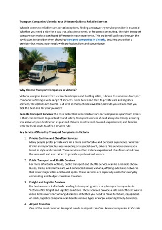 Transport Companies Victori1