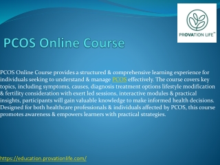 Education Provation Life - PCOS Online Course