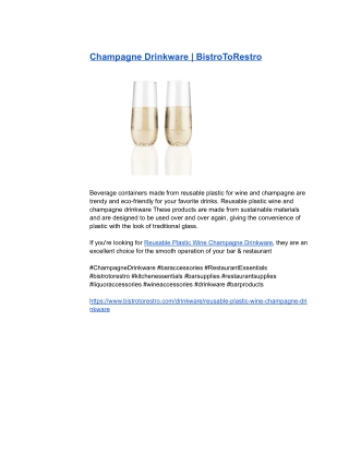 Champagne Drinkware _ BistroToRestro