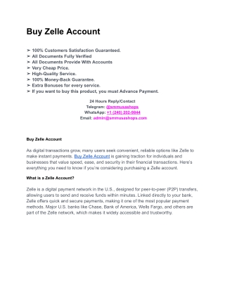 Buy Zelle Account