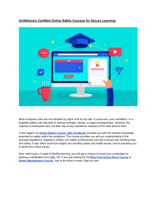 UniAthena's Certified Online Safety Courses for Secure Learning