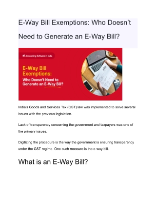 E-Way Bill Exemptions_ Who Doesn’t Need to Generate an E-Way Bill