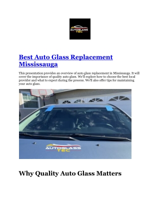 Best Auto glass replacement  Mississauga