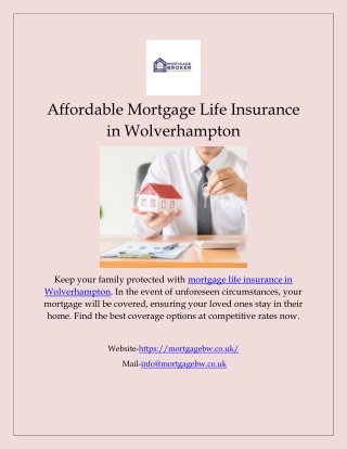 Affordable Mortgage Life Insurance in Wolverhampton