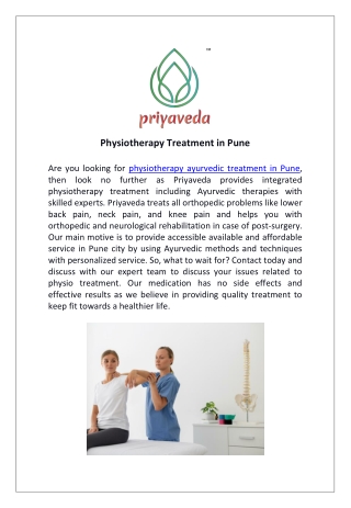 Physiotherapy Treatment in Pune India