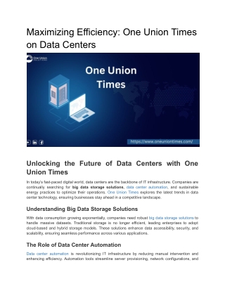 Maximizing Efficiency_ One Union Times on Data Centers