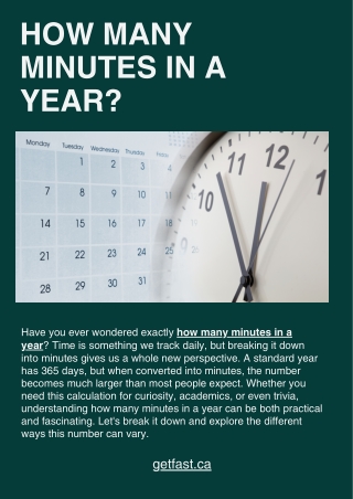 How Many Minutes in a Year?