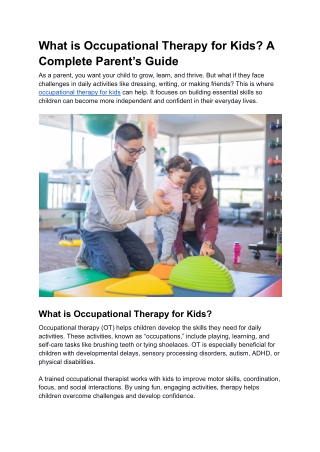 What is Occupational Therapy for Kids_ A Complete Parent’s Guide