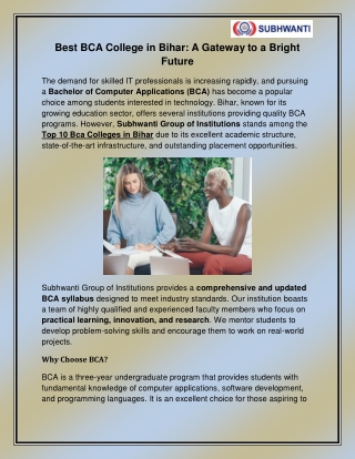 Top 10 Bca Colleges in Bihar