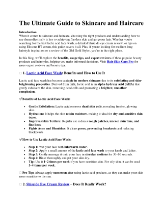 The Ultimate Guide to Skincare and Haircare