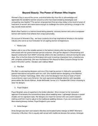 Beyond Beauty: The Power of Women Who Inspire