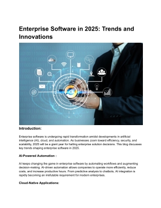 Enterprise Software in 2025: Trends and Innovations
