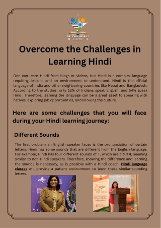Overcome the Challenges in Learning Hindi