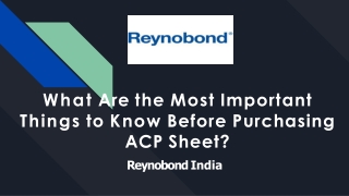 What Are the Most Important Things to Know Before Purchasing ACP Sheet_