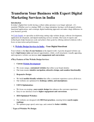 Transform Your Business with Expert Digital Marketing Services