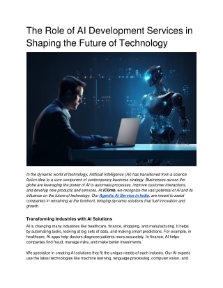 The Role of AI Development Services in Shaping the Future of Technology