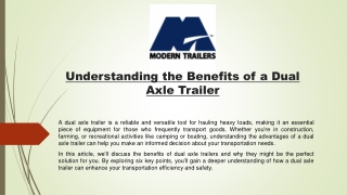dual axle trailer