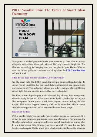 PDLC window film
