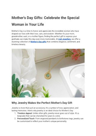 Mother's Day Gifts - Liali Jewellery