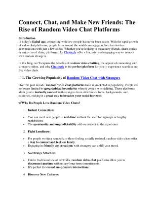Chatingly - The Rise of Random Video Chat Platforms
