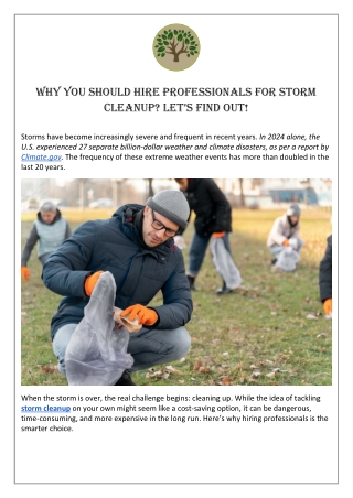 Why You Should Hire Professionals for Storm Cleanup Let’s Find Out!