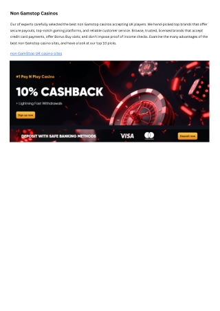 Non Gamstop Casinos