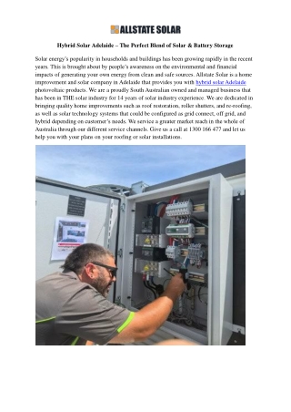 Hybrid Solar Adelaide – The Perfect Blend of Solar & Battery Storage