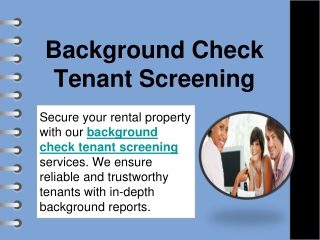 Background Check Tenant Screening