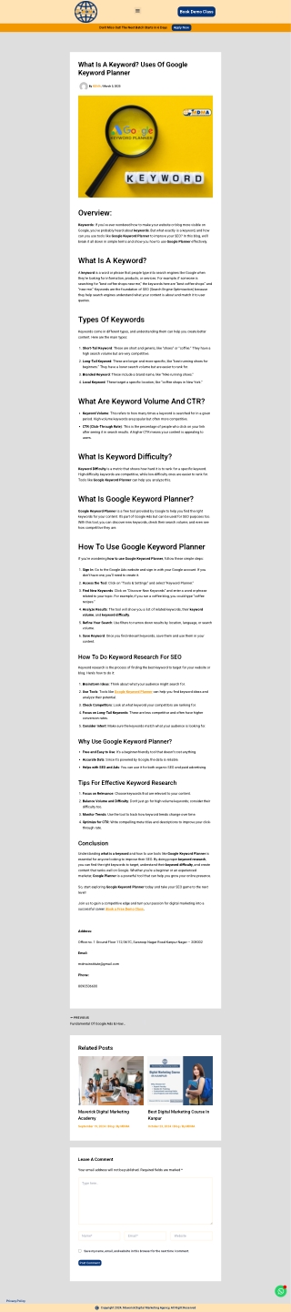 What is a Keyword? Uses of Google Keyword Planner