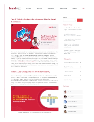 Top 5 Website Design & Development Tips for Small Businesses