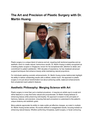 Plastic Surgery: The Motiva Experience with Dr. Martin Huang