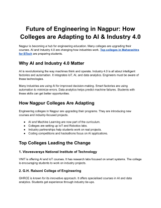 SIT Nagpur- Future of Engineering in Nagpur_ How Colleges are Adapting to AI & Industry 4.0