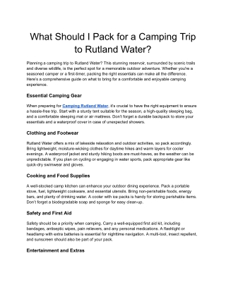 Unforgettable Camping Rutland Water Getaway at The Horse & Jockey Manton