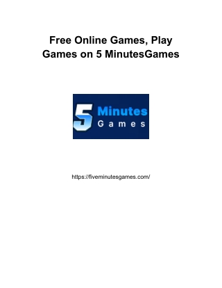 Free Online Games, Play Games on 5 MinutesGames
