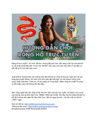 Rồng Hổ Trực Tuyến Hấp Dẫn Tại W88 VT – Thử Ngay Hôm Nay