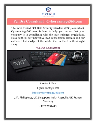 Pci Dss Consultant | Cybervantage360.com