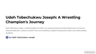 Udeh Tobechukwu Joseph: Nigeria’s Wrestling Prodigy