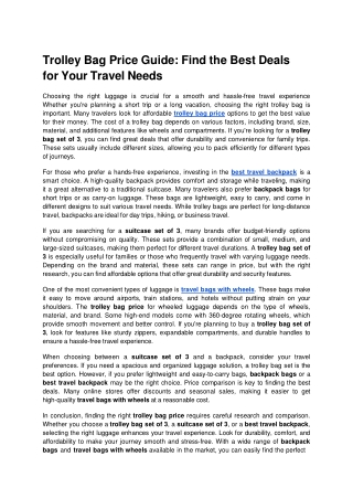 Trolley Bag Price Guide_ Find the Best Deals for Your Travel Needs