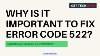 Why Is It Important to Fix Error Code 522