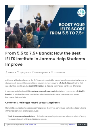 From 5.5 to 7.5  Bands – How Immi Talks Helps You Ace IELTS in Jammu