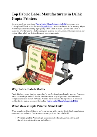 Top Fabric Label Manufacturers in Delhi