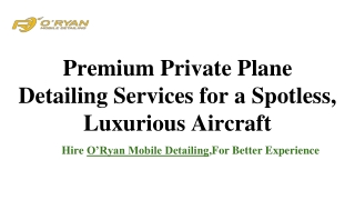 Premium Private Plane Detailing Services