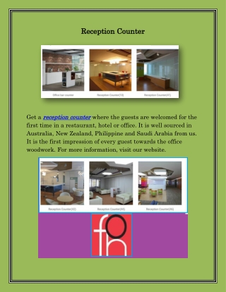 Reception Counter,foh.com.hk